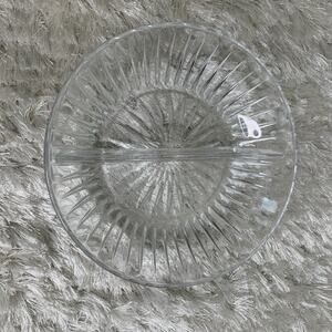 Princess House #870 Highlights Divided Leaded Crystal Serving Bowl/Dish 8" EUC